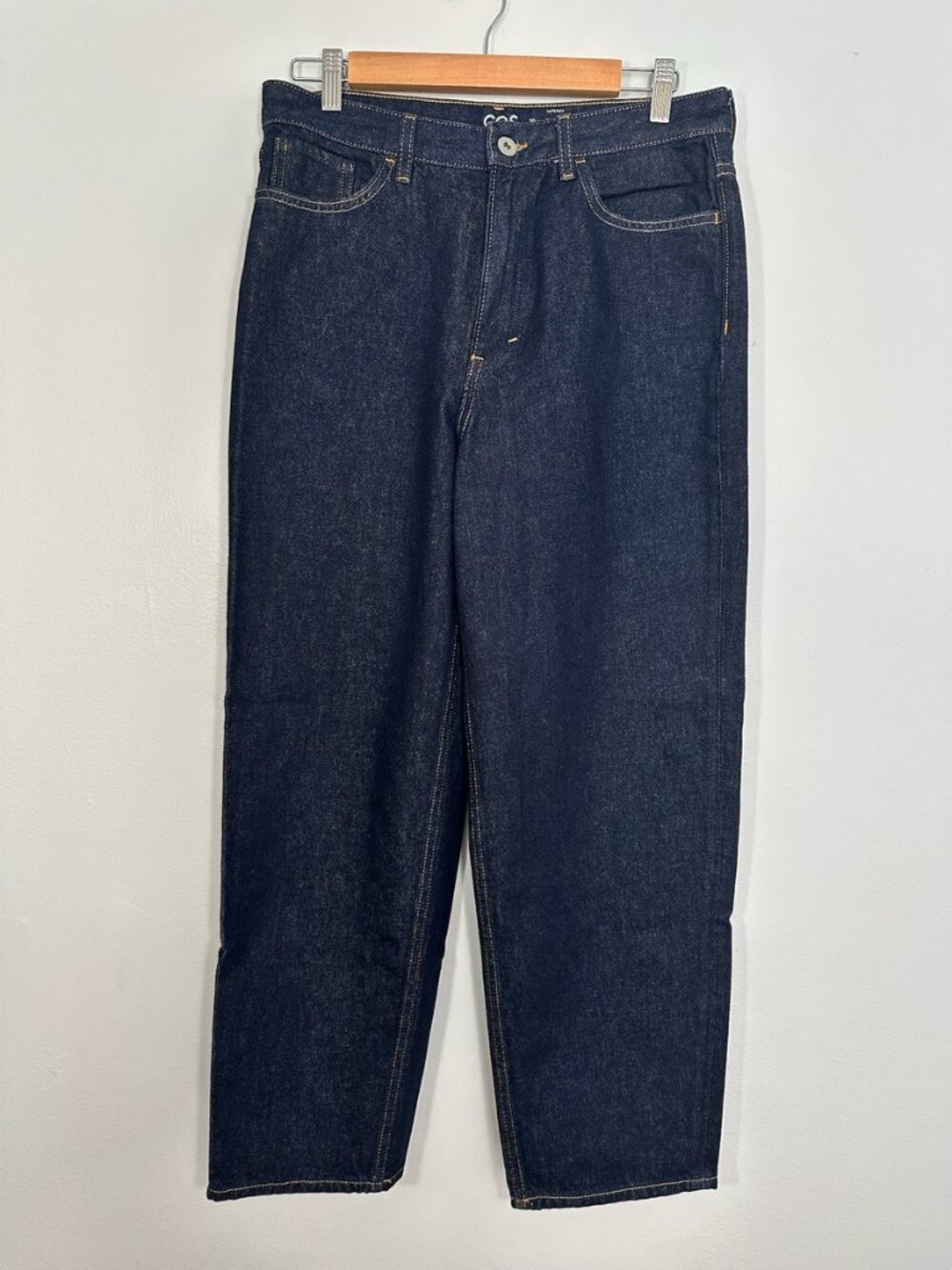 COS Dark Indigo Tapered High-Rise Ankle Jeans 29